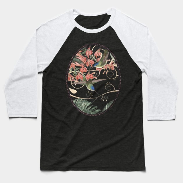 Tropical Mint and Coral Collage Baseball T-Shirt by 3vaN